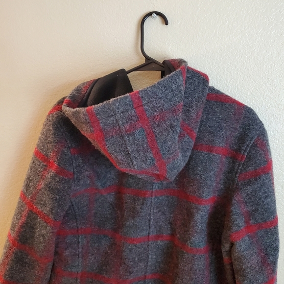 Woolrich Ember Peak Wool Plaid Checked Hoodie Winter Snow Fall Pea Coat - Picture 7 of 14